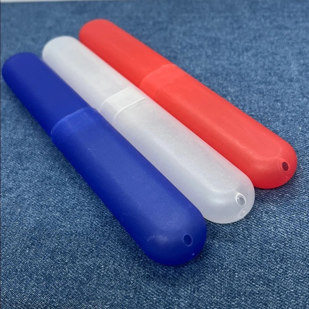 Toothbrush Travel Plastic Case Portable Tube Protector Holder Lot of 3 NWOT